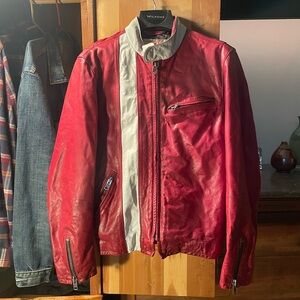 GAP Men's Deep Red Leather Jacket